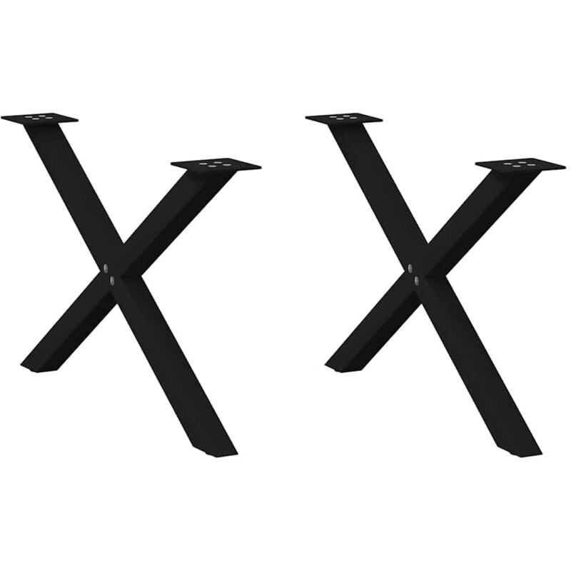 Pieds de table basse forme de x 2 pcs noir 70x(42-43) cm acier - Vidaxl