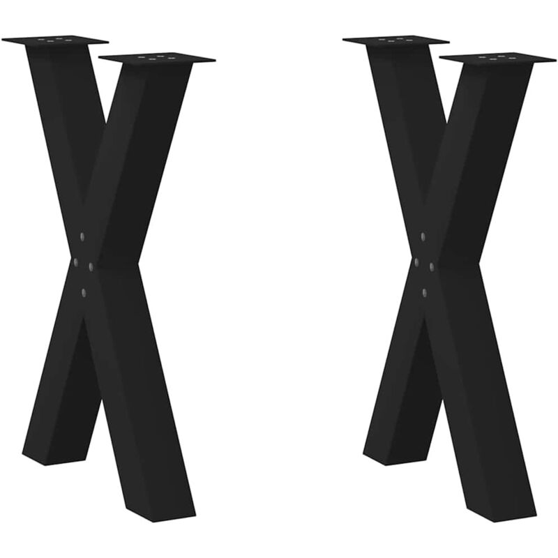 Pieds de table à manger forme de x 2 pcs noir 50x(72-73) cm - Vidaxl