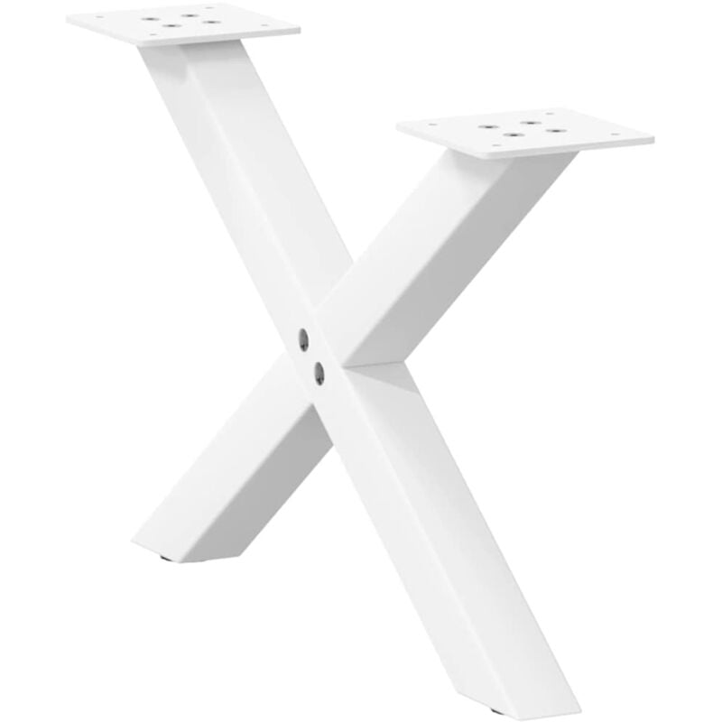 Pieds de table basse en forme de x, 2 pièces, blanc, 50 x (30-31) cm, acier Vidaxl