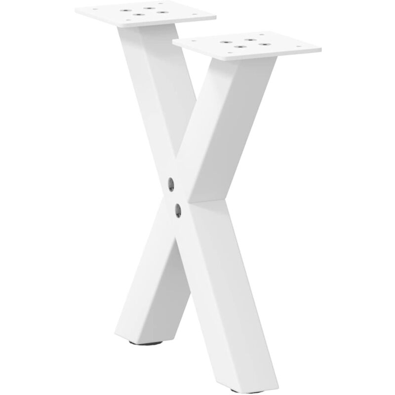 Pieds de table basse en forme de x, 2 pièces, blanc, 40 x (30-31) cm, acier Vidaxl