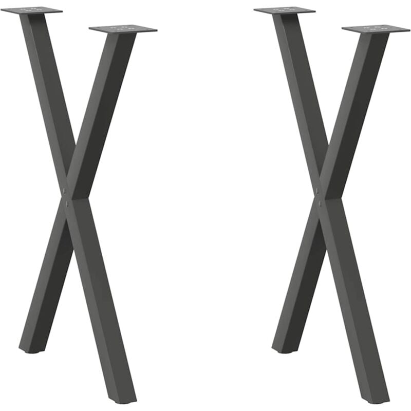 Pieds de table à manger en forme de x 2 pièces Anthracite 50 x (72-73) cm Acier Vidaxl