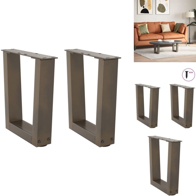 Pieds de table à manger forme v 2 pcs acier naturel acier - Pied De Table à Manger - Pieds De Table à Manger - Pied De Table - Pied De Table à Manger