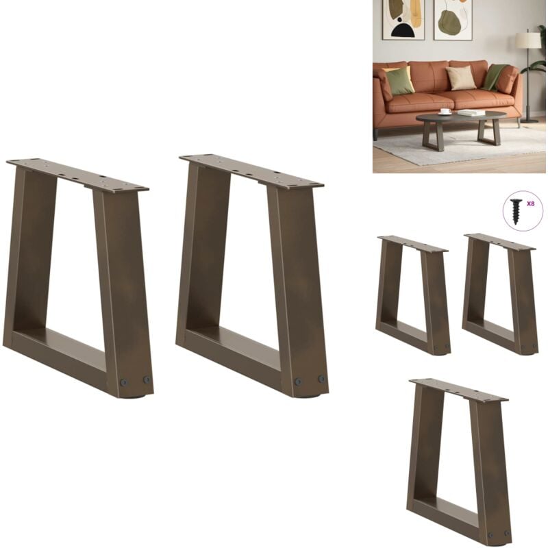 Pieds de table à manger forme v 2 pcs acier naturel acier - Pied De Table à Manger - Pieds De Table à Manger - Pied De Table - Pied De Table à Manger