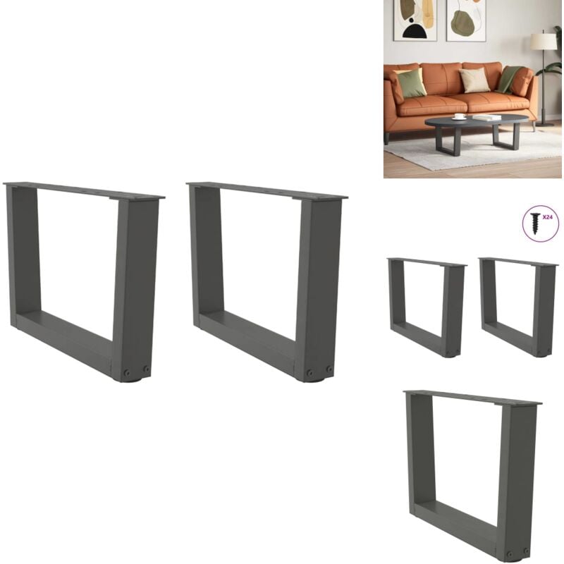 Pieds de table à manger forme v 2 pcs anthracite 50x(30-31,3)cm - Pied De Table à Manger - Pieds De Table à Manger - Pied De Table - Pied De Table à