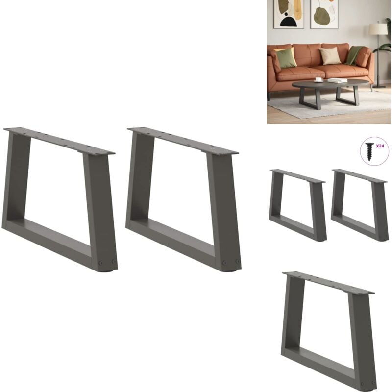 Pieds de table à manger forme v 2 pcs anthracite 70x(30-31,3)cm - Pied De Table à Manger - Pieds De Table à Manger - Pied De Table - Pied De Table à