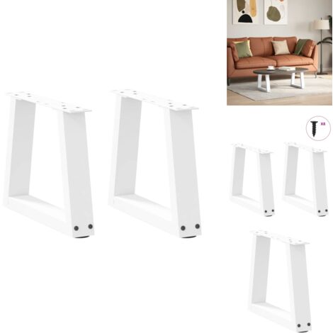 Pieds de table à manger forme V 2pcs blanc 30x(30-31,3)cm acier - Pied De Table À Manger - Pieds De Table À Manger - Pied De Table - Pied De Table À Manger En Métal