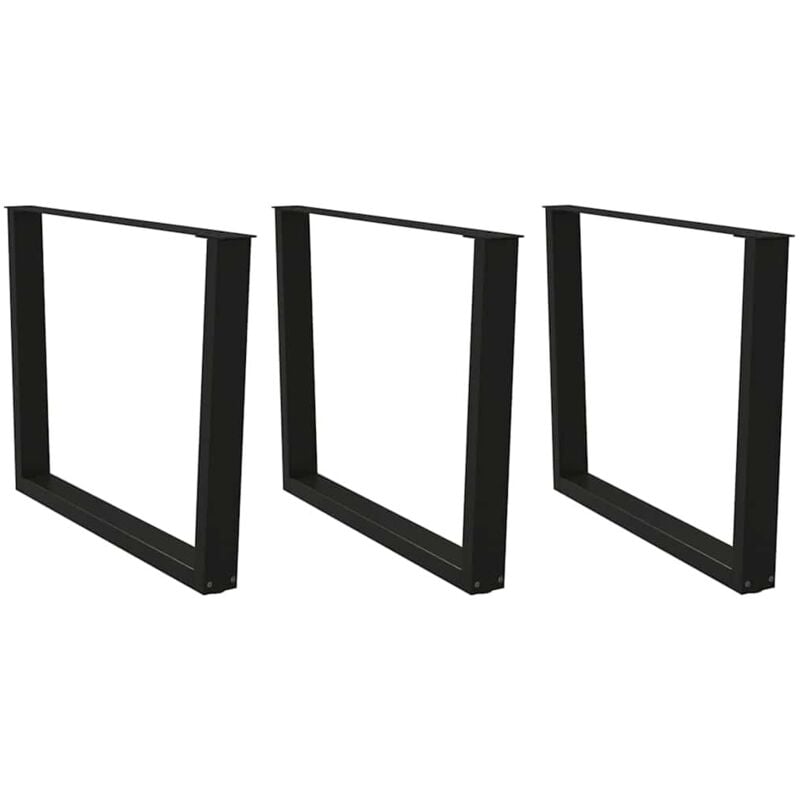Vidaxl - Pieds de table à manger forme de v 3 pcs noir 100x(72-73,3) cm