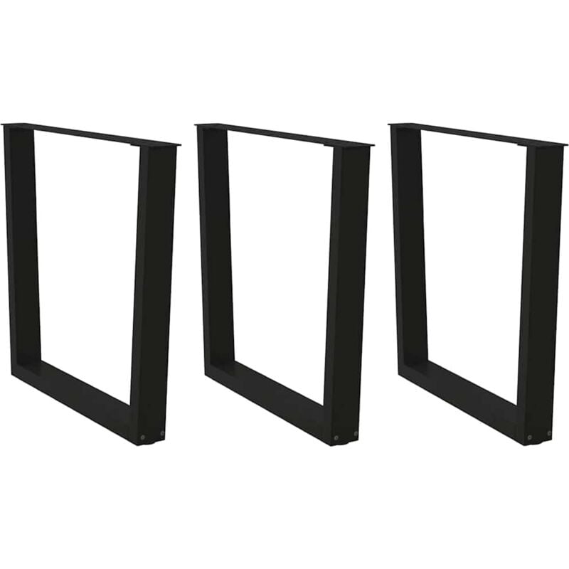 Pieds de table à manger forme de v 3 pcs noir 80x(72-73,3) cm - Vidaxl