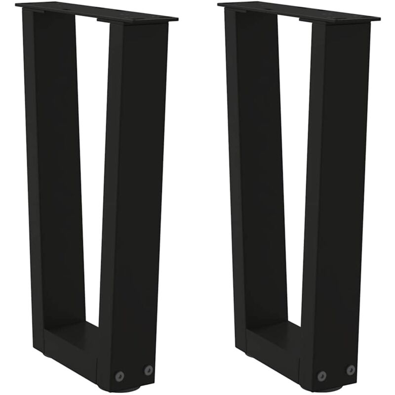 Pieds de table à manger en forme de v 2 pcs noir 28x(42-43,3)cm - Vidaxl