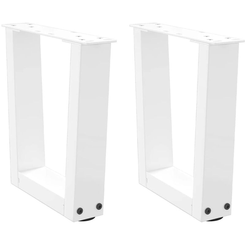 Pieds de table basse en forme de v, 2 pièces, blanc, 30 x (30-31,3) cm, acier Vidaxl