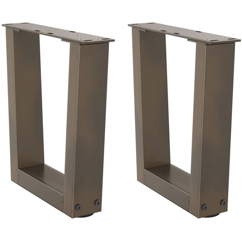 Pieds de table basse en forme de v, 2 pièces, acier naturel, 30 x (30-31,3) cm Vidaxl