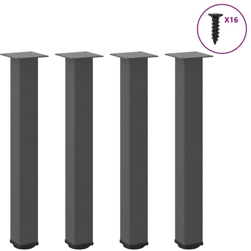 Torana - Pieds de table console 4 pièces Anthracite 72-74 cm Acier