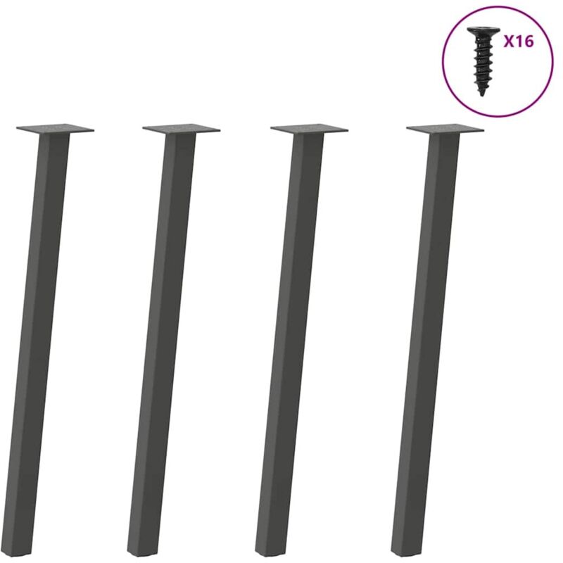 Torana - Pieds de table console 4 pièces Anthracite 72 cm Acier