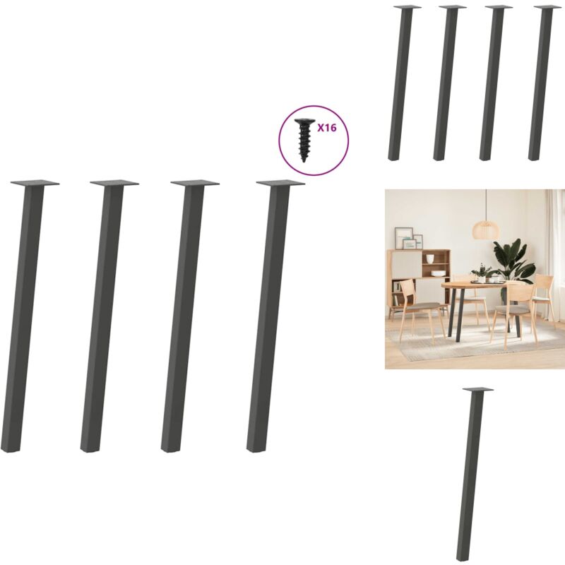 Pieds de table basse 4 pcs anthracite 72 cm acier - Pied De Table Basse - Pieds De Table Basse - Pied De Table - Pied De Table De Meuble