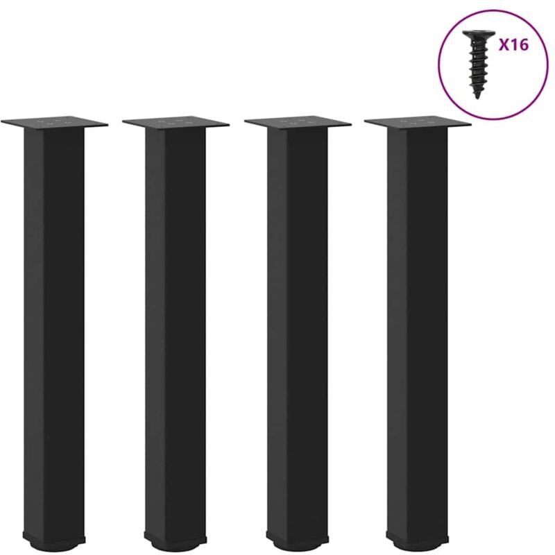 Vidaxl - Pieds de table basse 4 pcs noir 72-74 cm acier