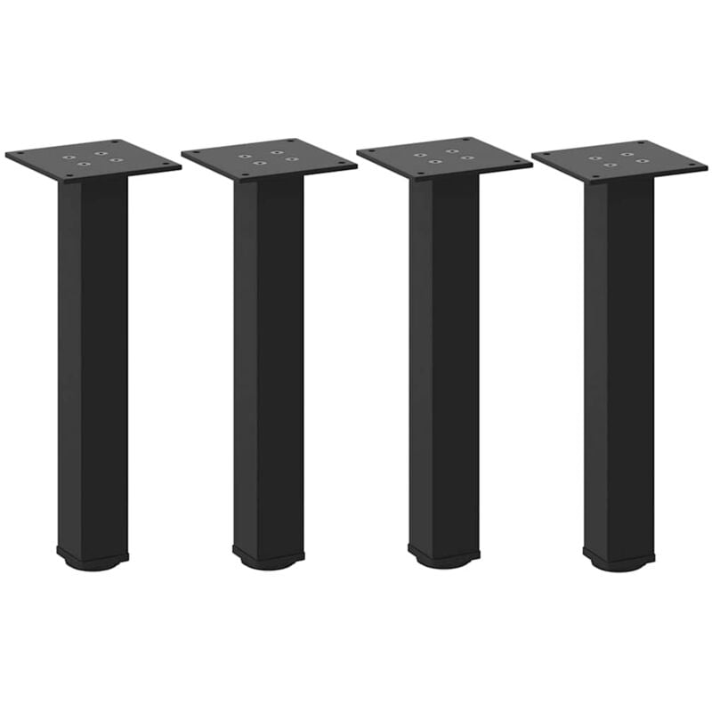 Vidaxl - Pieds de table basse 4 pièces Noir 30-32 cm Acier