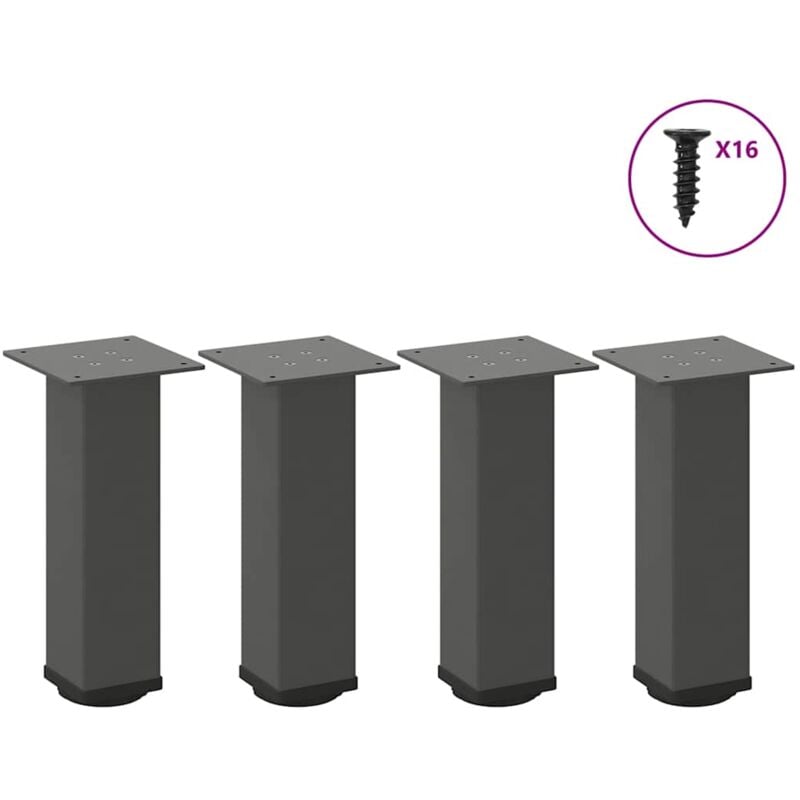 Vidaxl - Pieds de table basse 4 pcs anthracite 42-44 cm acier
