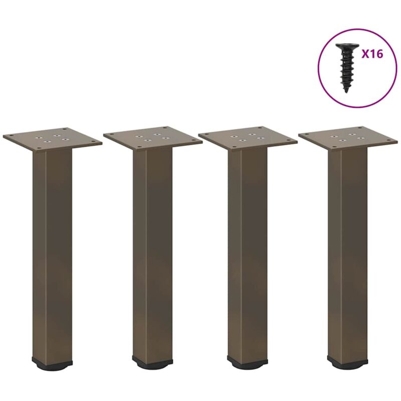 Vidaxl - Pieds de table basse acier naturel 4 pcs 30-32 cm acier