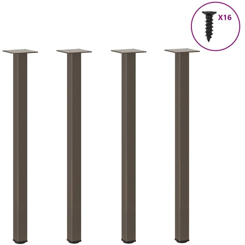 Vidaxl - Pieds de table basse acier naturel 4 pcs 72-74 cm acier