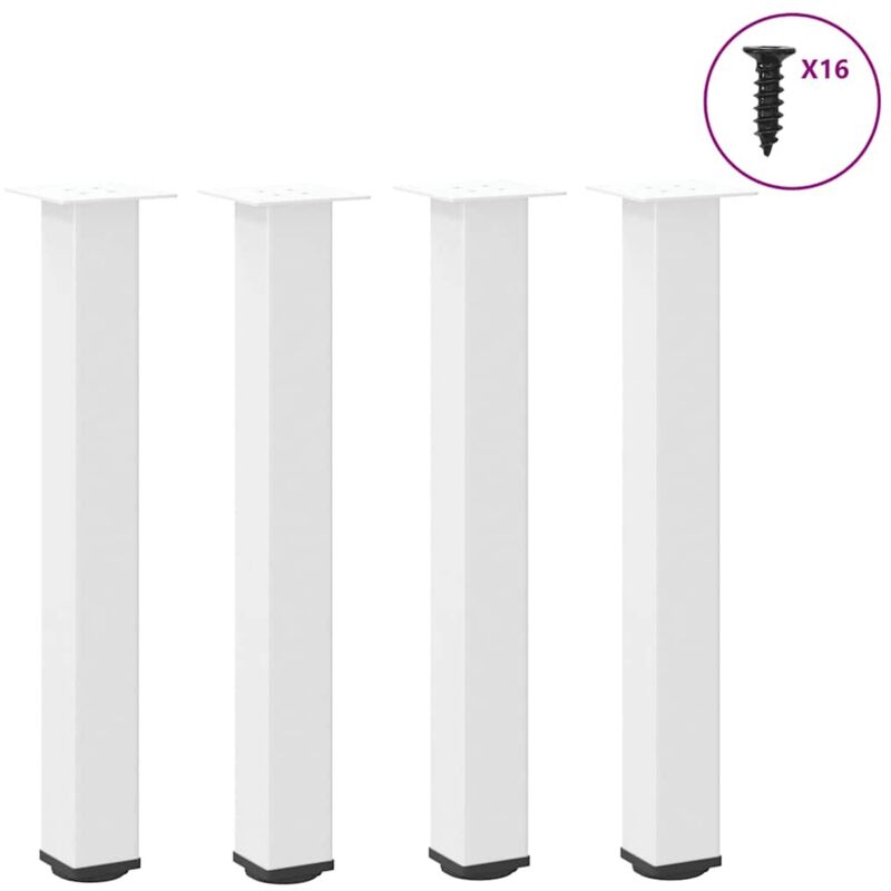 Pieds de table console 4 pièces Blanc 72-74 cm Acier Vidaxl