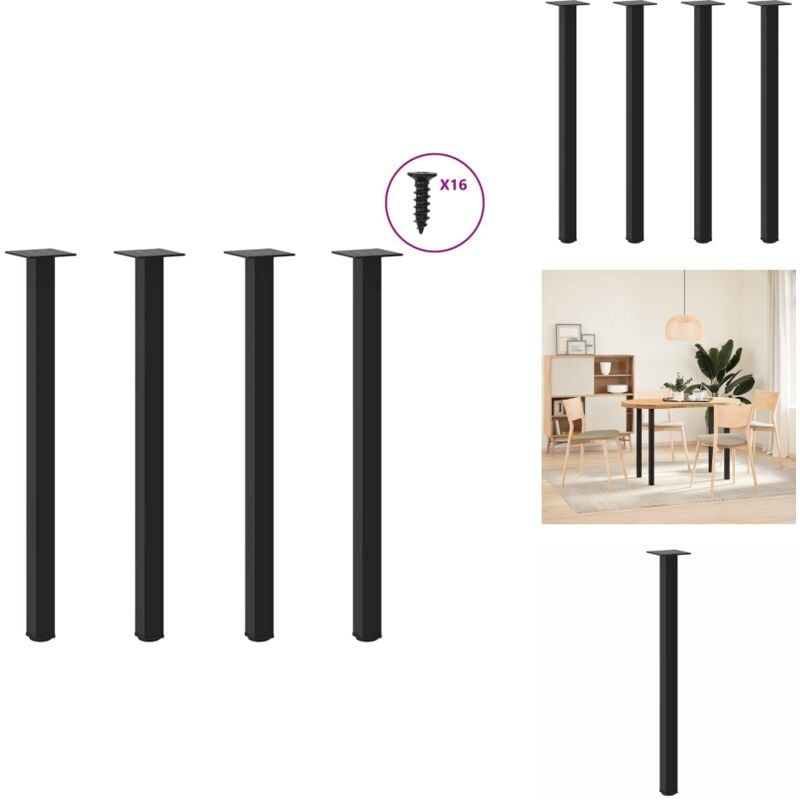 Pieds de table basse 4 pcs noir 72-74 cm acier - Pied De Table Basse - Pieds De Table Basse - Pied De Table - Pied De Table De Meuble