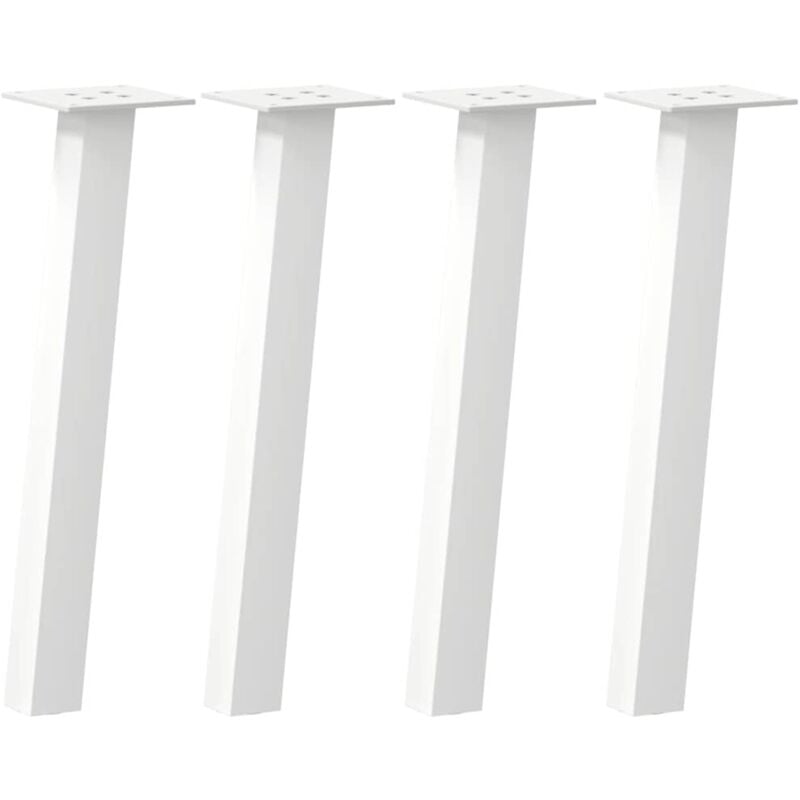 Vidaxl - Pieds de table basse 4 pièces Blanc 42 cm Acier