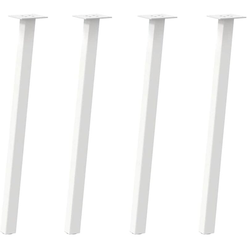 Vidaxl - Pieds de table console 4 pièces Blanc 72 cm Acier