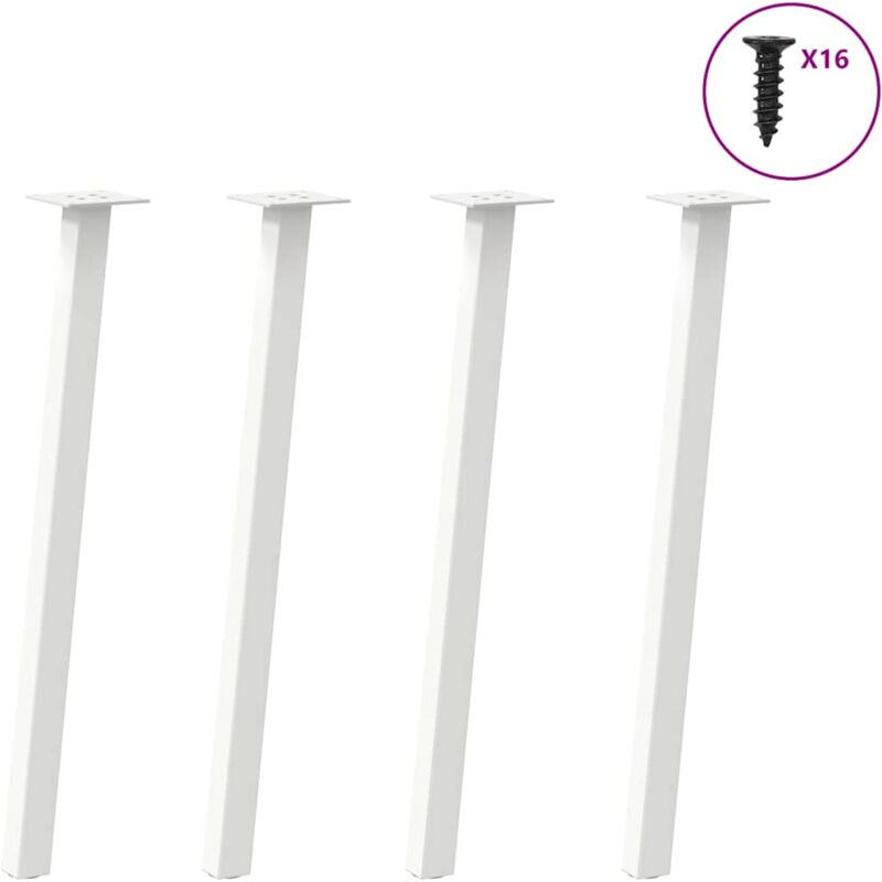 Pieds de table console 4 pièces Blanc 72 cm Acier vidaXL