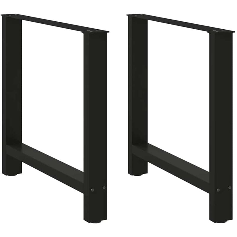 Vidaxl - Pieds de table basse noir 2 pcs 80x(72-73) cm acier