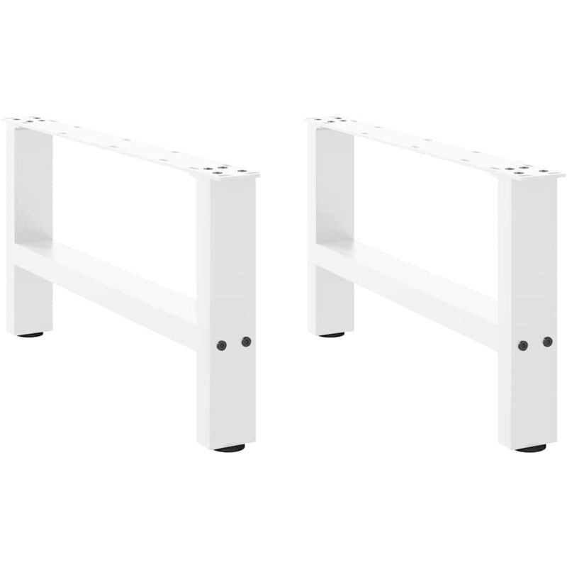 Vidaxl - Pieds de table basse Blanc 2 pièces 70 x (30-31) cm Acier