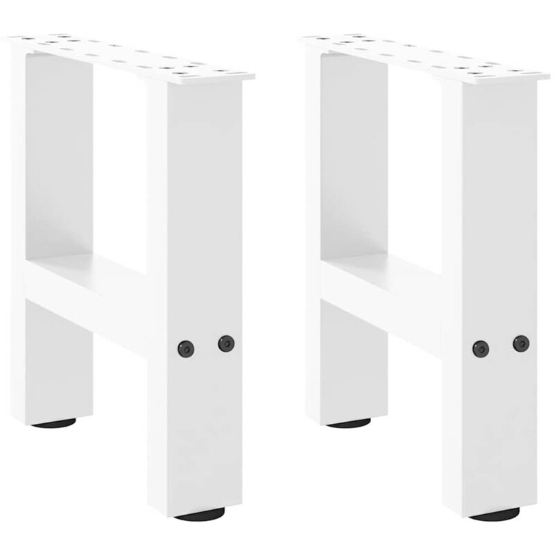 Vidaxl - Pieds de table basse Blanc 2 pièces 30 x (30-31) cm Acier