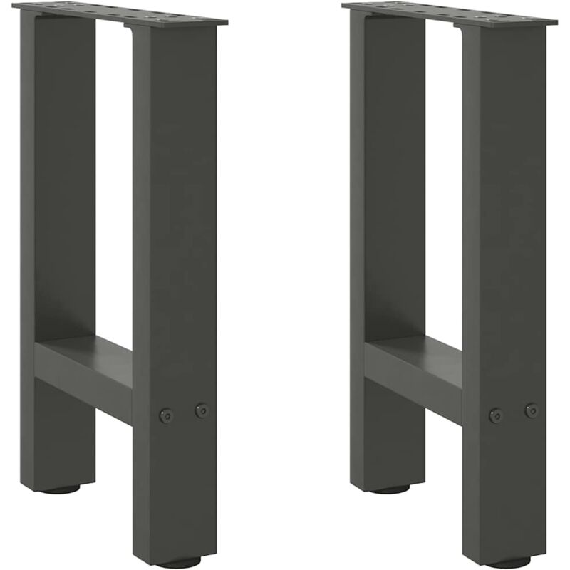 Pieds de table basse Anthracite 2 pièces 28 x (42-43) cm Acier Vidaxl