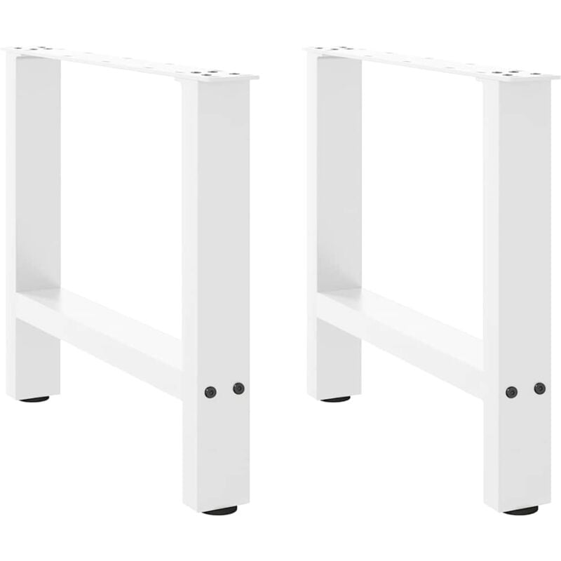 Vidaxl - Pieds de table basse Blanc 2 pièces 60 x (42-43) cm Acier