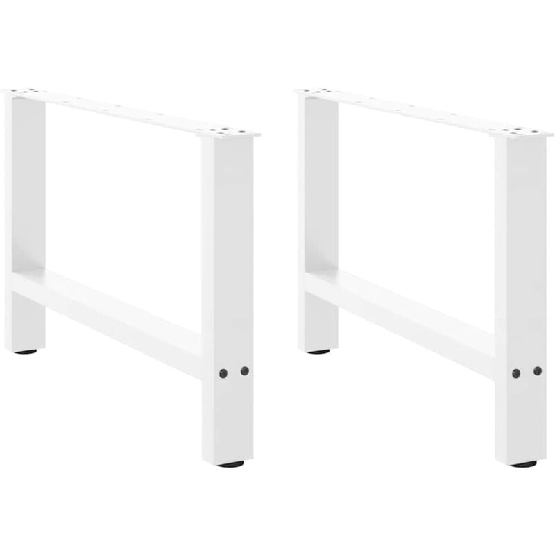 Vidaxl - Pieds de table basse Blanc 2 pièces 70 x (42-43) cm Acier