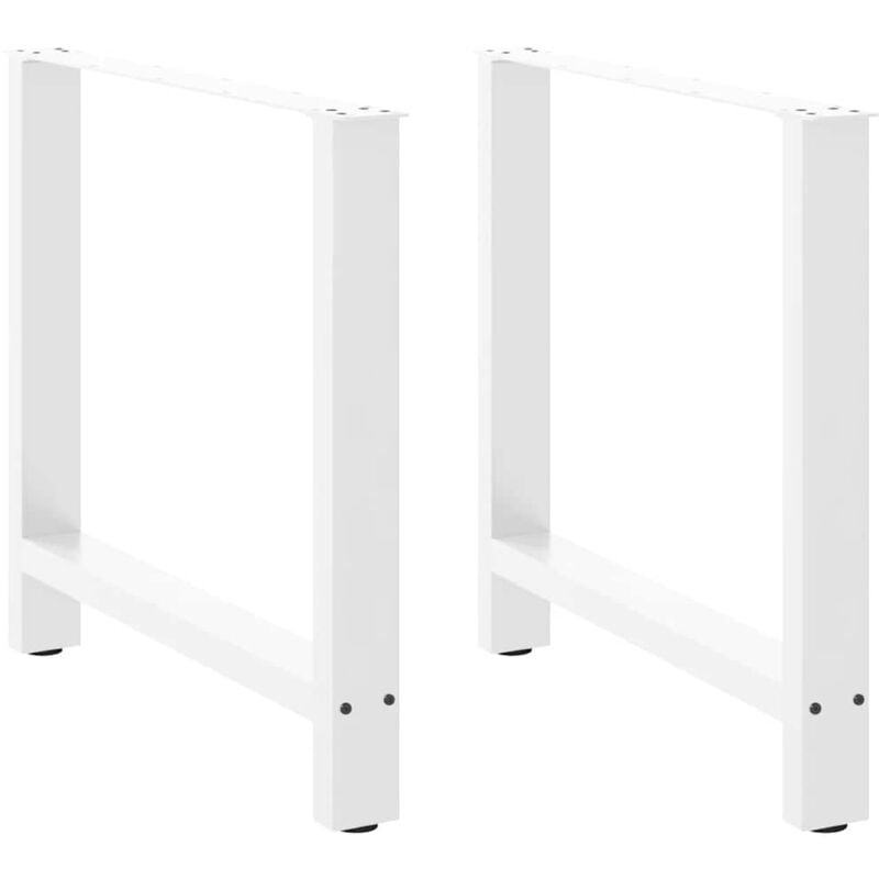 Pieds de table à manger Blanc 2 pièces 80 x (72-73) cm Acier vidaXL