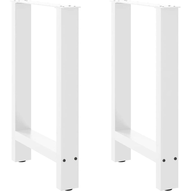 Pieds de table à manger Blanc 2 pièces 60 x (72-73) cm Acier Vidaxl