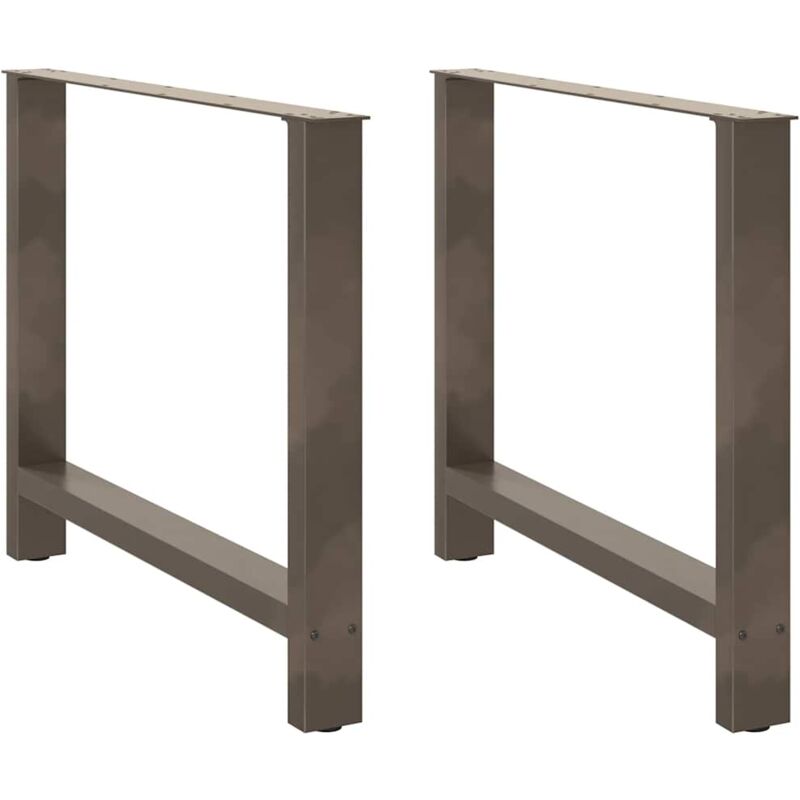 Pieds de table basse acier naturel 2 pcs 90x(72-73) cm acier Vidaxl