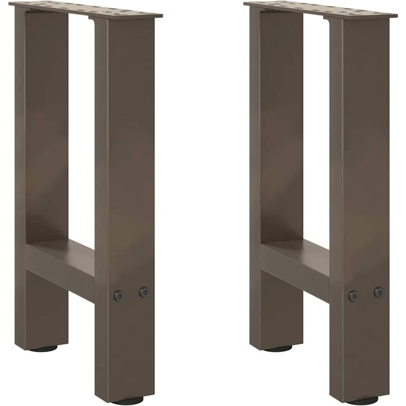 Pieds de table basse en acier naturel, 2 pièces, 38 x (42-43) cm Vidaxl