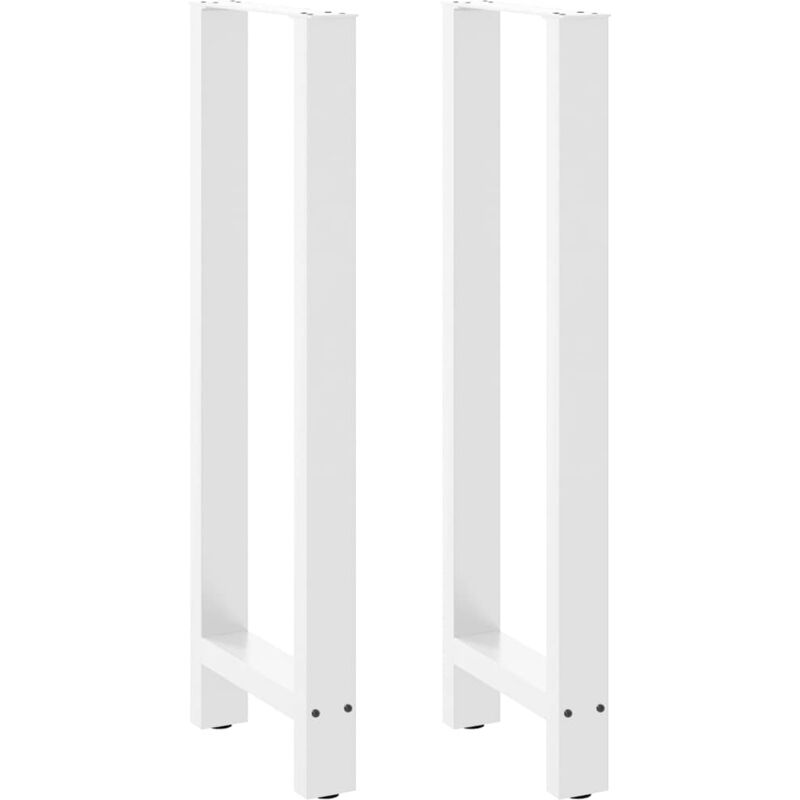 Pieds de table de bar Blanc 2 pièces 50 x (110-111) cm Acier Vidaxl
