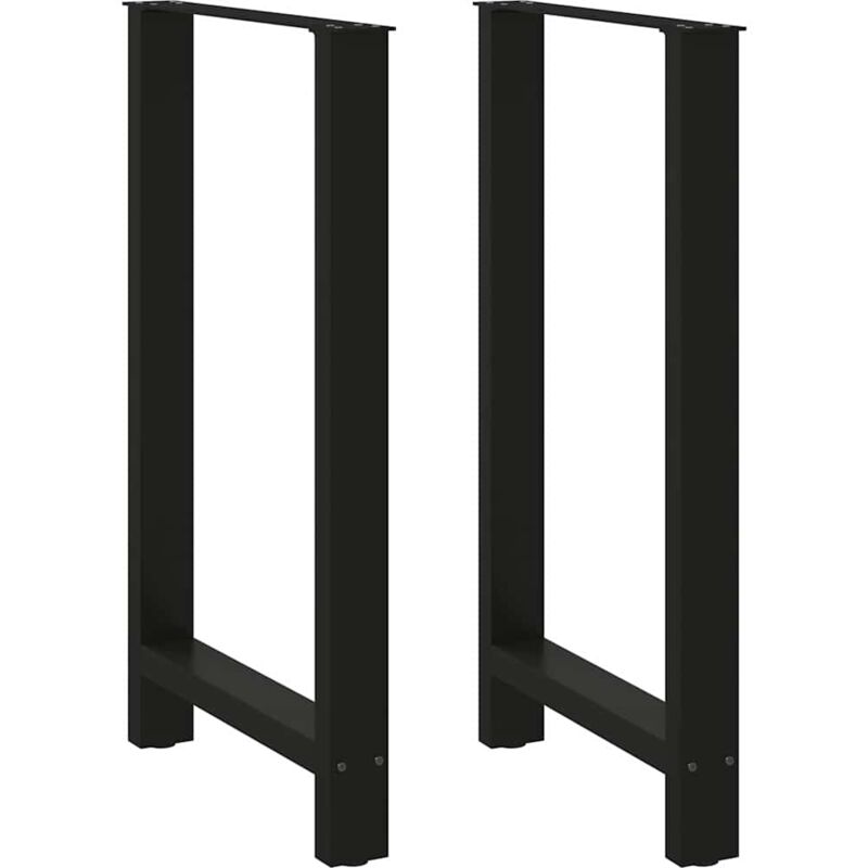 Pieds de table de bar Noir 2 pièces 60 x (100-101) cm Acier Vidaxl