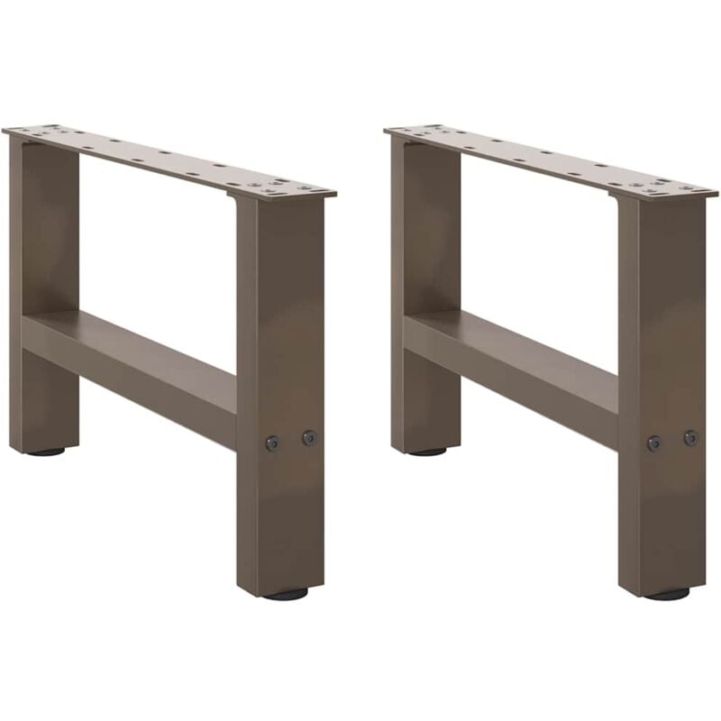 Pieds de table basse en acier naturel 2 pièces 50 x (30-31) cm Acier Vidaxl