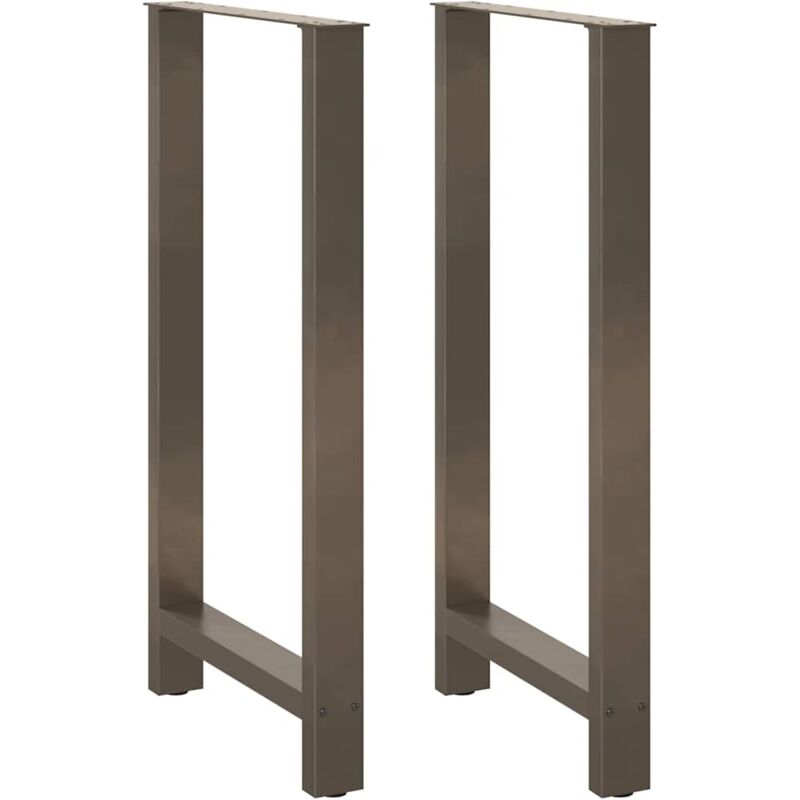 Pieds de table de bar en acier naturel, 2 pièces, 60 x (110-111) cm vidaXL