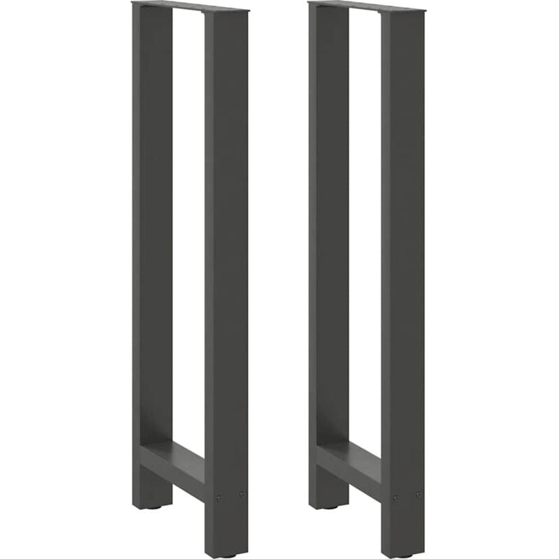 Pieds de table de bar Anthracite 2 pièces 40 x (110-111) cm Acier Vidaxl