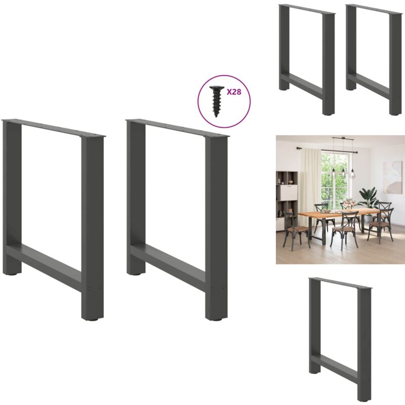 Pieds de table basse anthracite 2 pcs 70x(72-73) cm acier - Pied De Table Basse - Pieds De Table Basse - Pied De Table - Pied De Table De Meuble