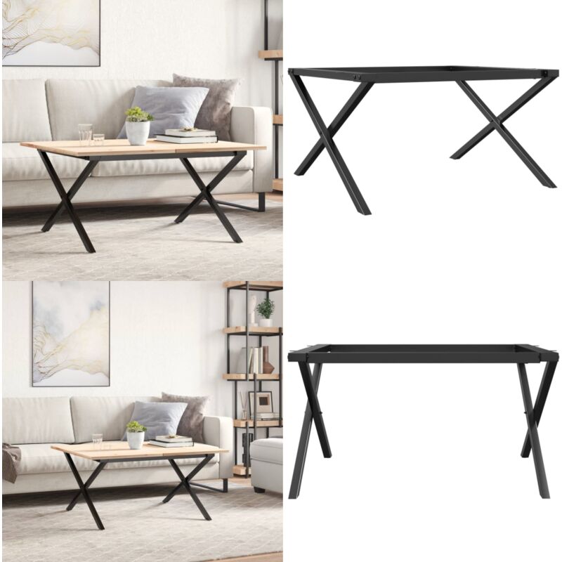 Pieds de table basse cadre en x 80x70x43 cm acier - Pieds De Table - Pieds De Table Bas - Pieds De Table Industriels - Pieds De Table Métalliques