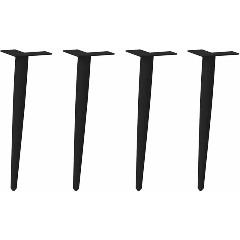 Pieds de table basse coniques 4 pièces Noir 30-31 cm Acier Vidaxl