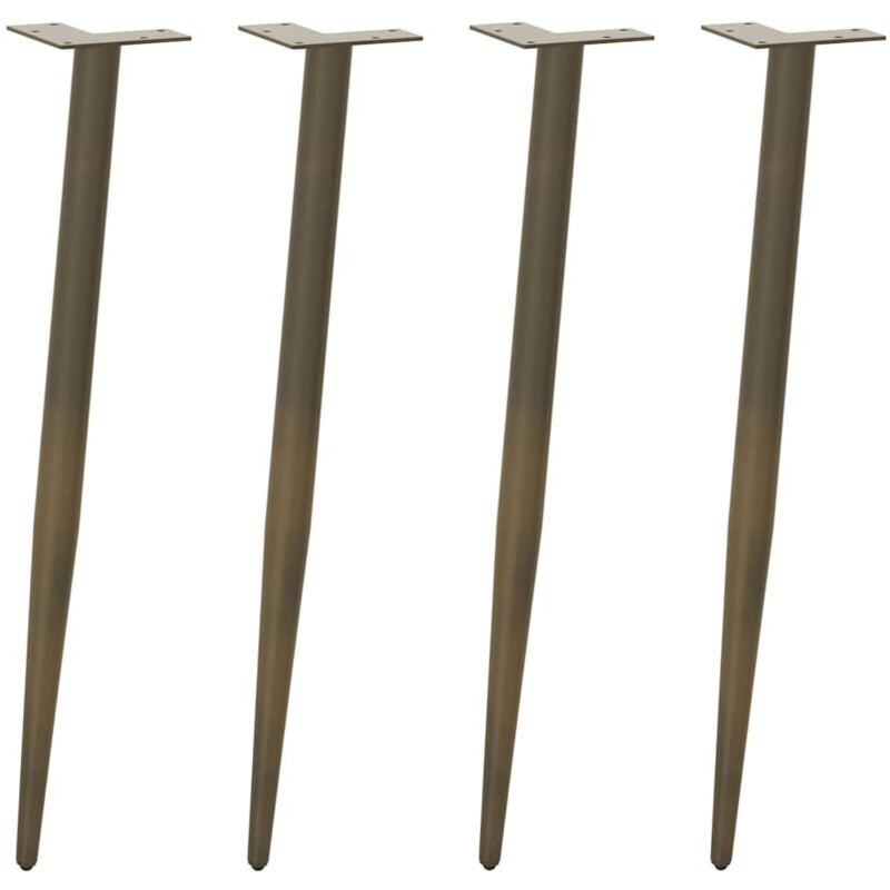 Pieds de table basse forme conique 4 pcs acier naturel 72-73 cm Vidaxl