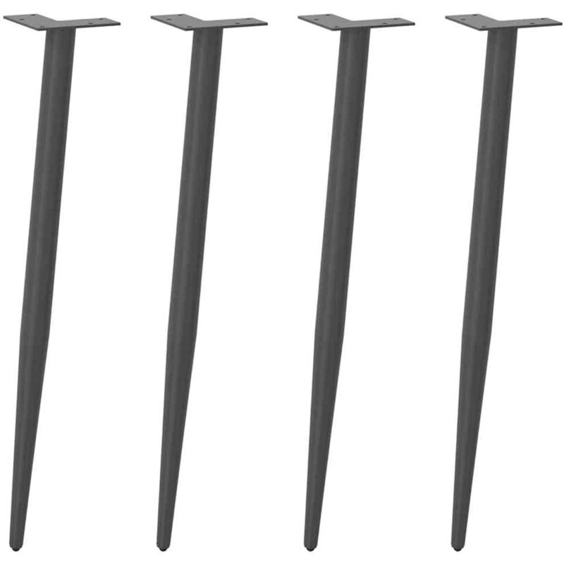 Vidaxl - Pieds de table console forme conique 4 pièces Anthracite 72-73 cm Acier