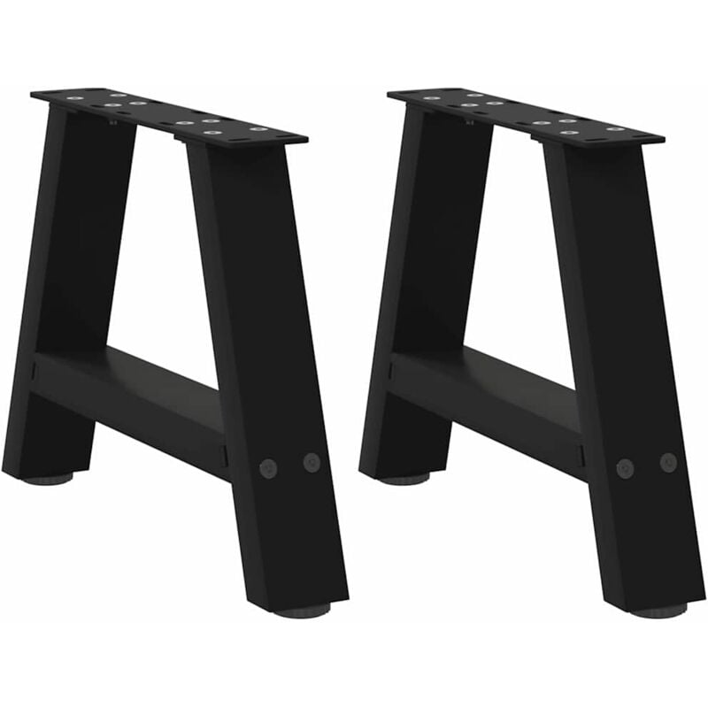 Pieds de table basse en forme de a, 2 pièces, noir, 50 x (30-31) cm, acier Vidaxl