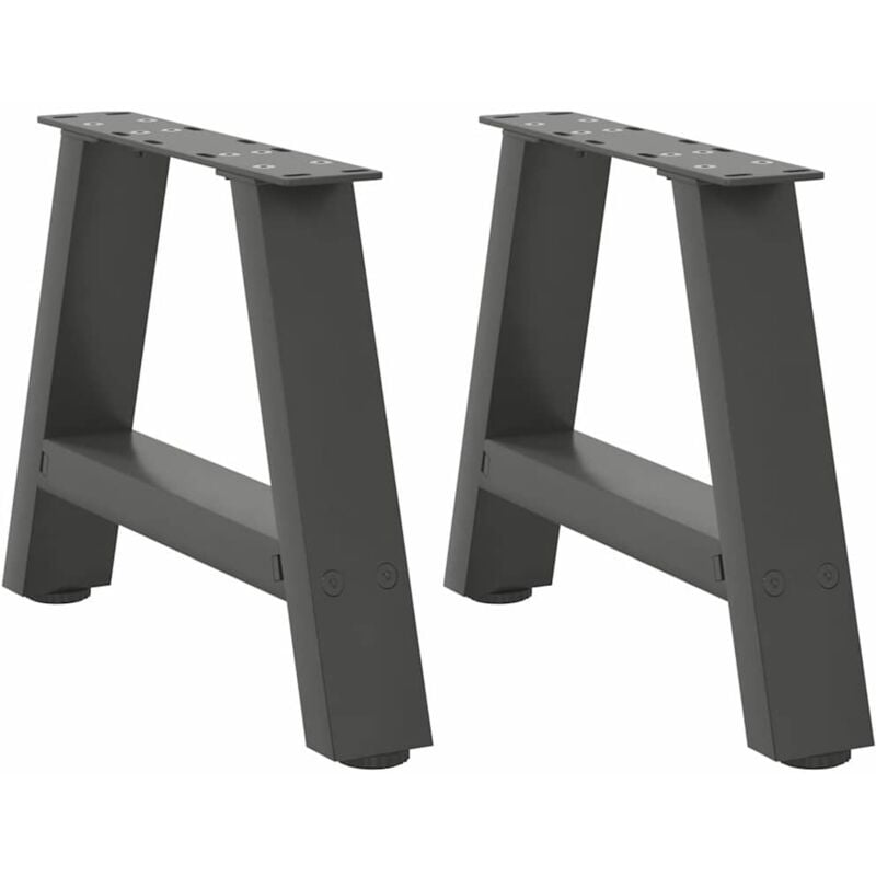 Pieds de table basse en forme de a, 2 pièces, anthracite, 50 x (30-31) cm, acier Vidaxl